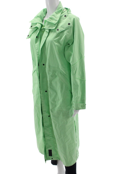 Nike Womens Raincoat Windbreaker Green Collared Polyester Size XS