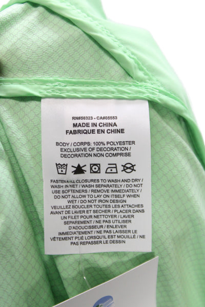 Nike Womens Raincoat Windbreaker Green Collared Polyester Size XS