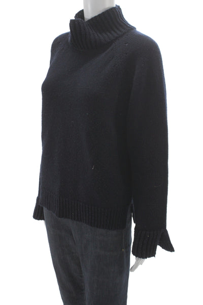 ciro lucia Unisex Pullover Cashmere Turtleneck Sweater Dark Blue Size XS