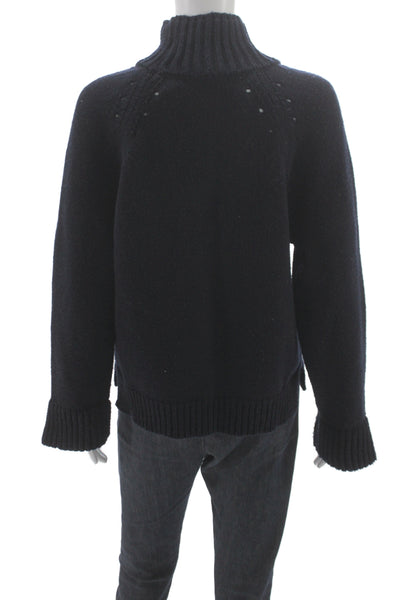 ciro lucia Unisex Pullover Cashmere Turtleneck Sweater Dark Blue Size XS