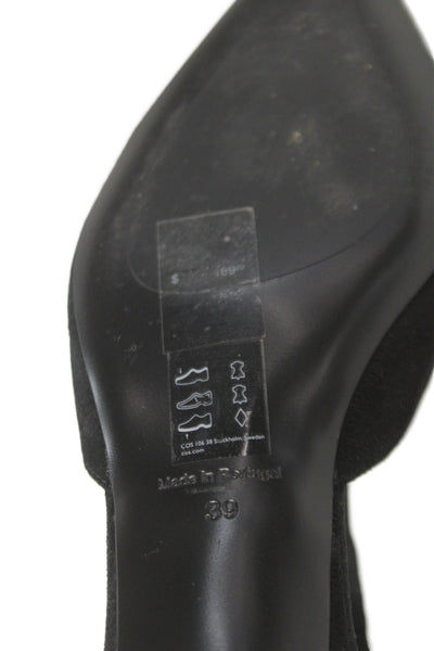 COS Womens Suede Strappy Pointed Toe  Flats Black Size 9