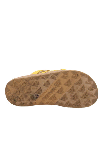Malibu Womens Cotton Textured Open Toed  Flat Sandal Yellow Size 6.5