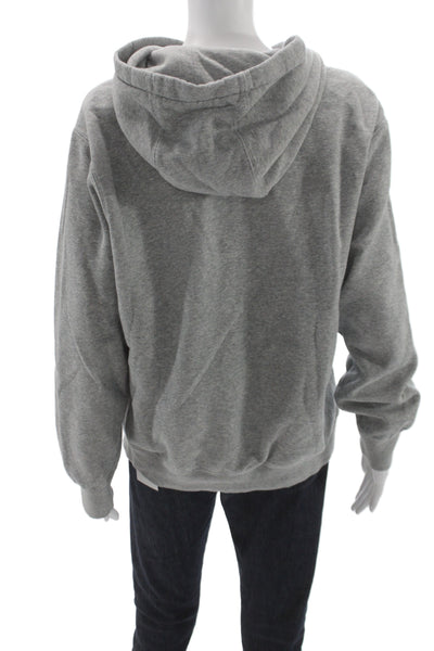 Nike Unisex Pullover Hoodie Gray Graphic Cotton Blend Size S