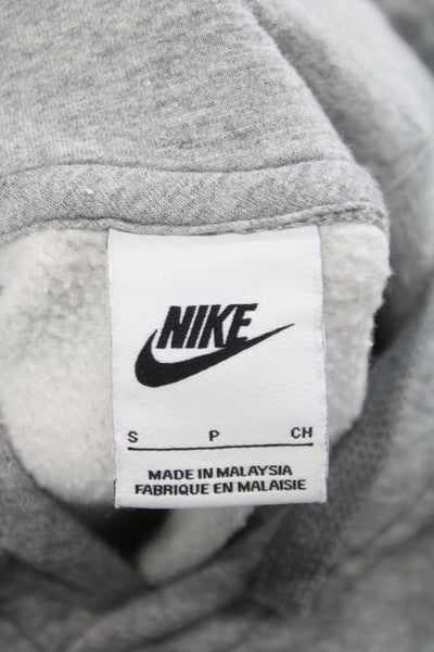 Nike Unisex Pullover Hoodie Gray Graphic Cotton Blend Size S