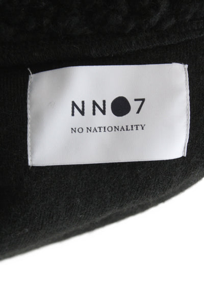No Nationality Unisex Black High Neck Zip Jacket Polyester Size S