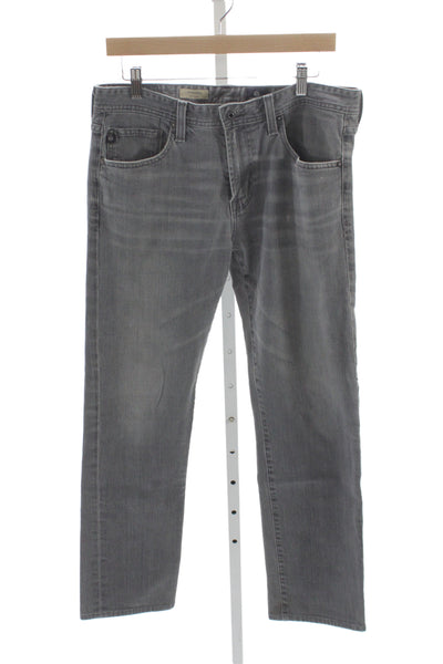 AG Adriano Goldschmied Mens Straight Jeans Gray 98% Cotton Size 33