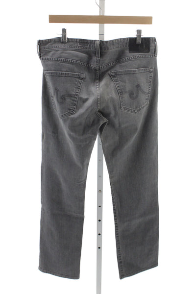 AG Adriano Goldschmied Mens Straight Jeans Gray 98% Cotton Size 33