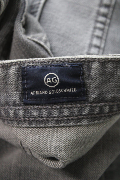 AG Adriano Goldschmied Mens Straight Jeans Gray 98% Cotton Size 33