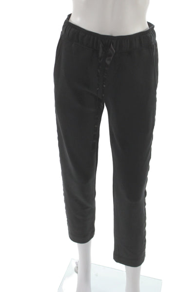 Club Monaco Unisex Ankle Cropped Jogger Pants Black Drawstring Size XS