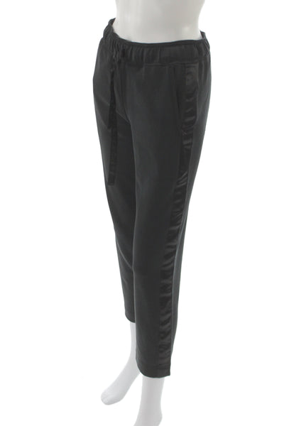 Club Monaco Unisex Ankle Cropped Jogger Pants Black Drawstring Size XS