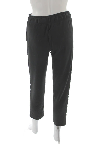 Club Monaco Unisex Ankle Cropped Jogger Pants Black Drawstring Size XS