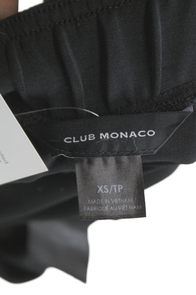 Club Monaco Unisex Ankle Cropped Jogger Pants Black Drawstring Size XS