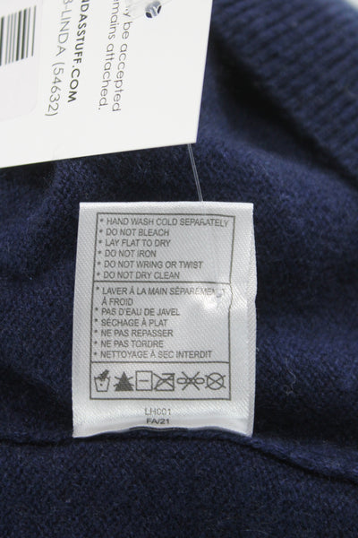 Quince Mens Pullover Cashmere Crewneck Sweater Dark Blue Long Sleeve Size L