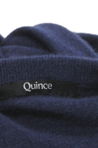 Quince Mens Pullover Cashmere Crewneck Sweater Dark Blue Long Sleeve Size L