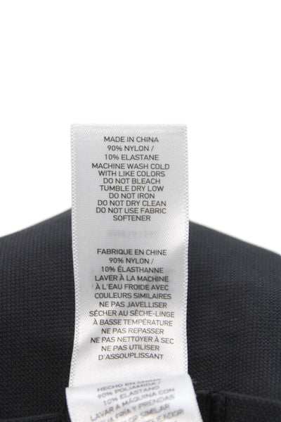 Rhone Mens Stand-Up Mock Neck Long Sleeve Zip T-Shirt Black Size M