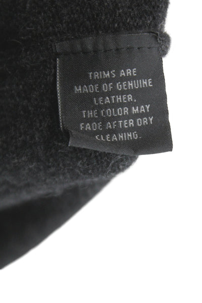 Bloomingdales The Mens Store Mens Pullover Black Wool Mock Neck Zip Size L