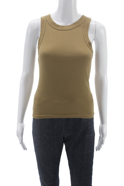 Banana Republic Womens Sleeveless Tank Brown Cotton Spandex Size XS Petite