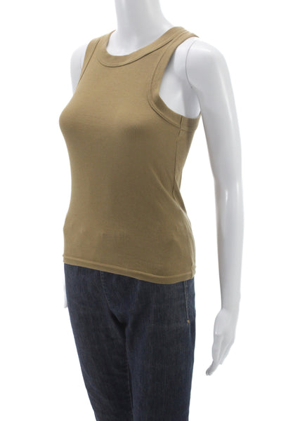 Banana Republic Womens Sleeveless Tank Brown Cotton Spandex Size XS Petite