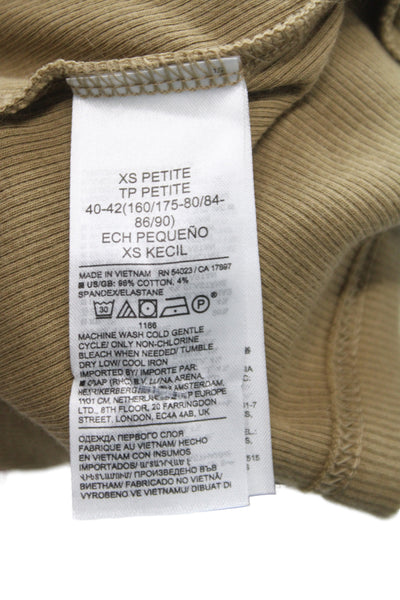 Banana Republic Womens Sleeveless Tank Brown Cotton Spandex Size XS Petite