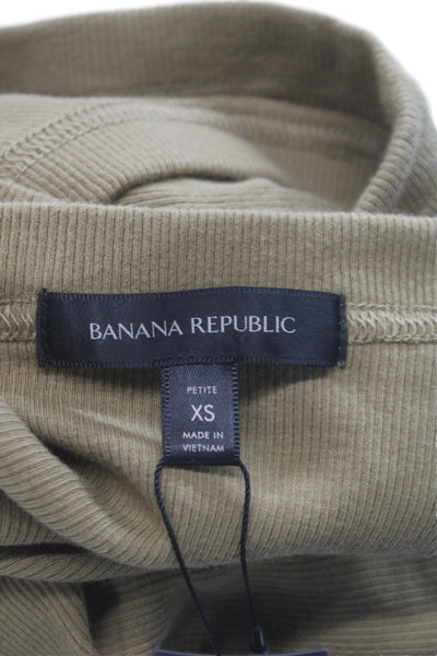 Banana Republic Womens Sleeveless Tank Brown Cotton Spandex Size XS Petite