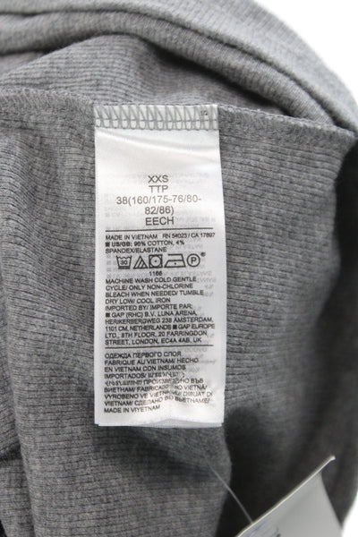 Banana Republic Women Basic Gray Crew Neck Short Sleeve T-Shirt Size 2XS