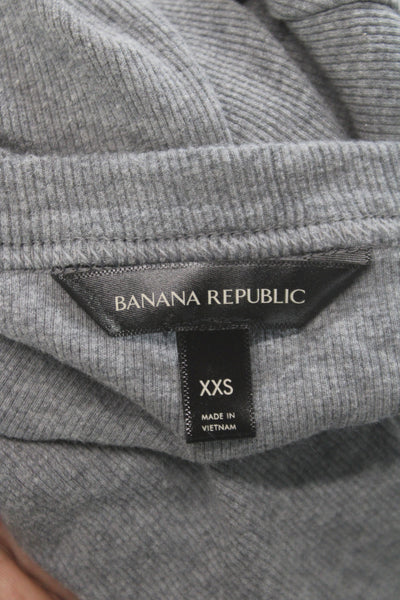 Banana Republic Women Basic Gray Crew Neck Short Sleeve T-Shirt Size 2XS