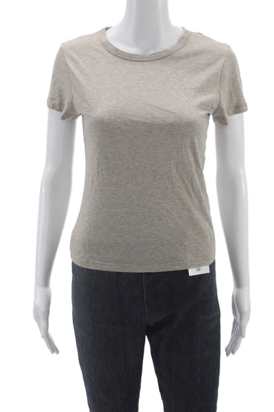 Reformation Womens Basic Cotton Crew Neck Short Sleeve Jersey Tee Gray Size S