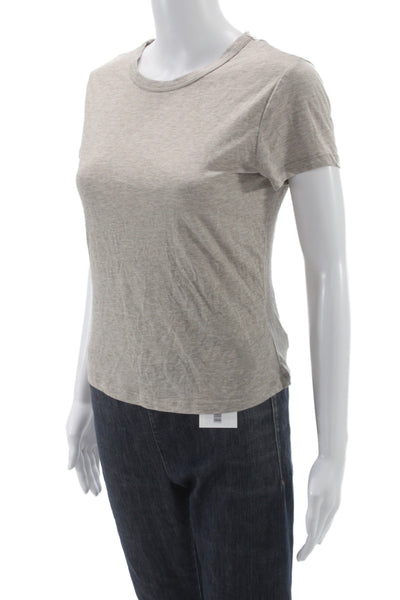 Reformation Womens Basic Cotton Crew Neck Short Sleeve Jersey Tee Gray Size S