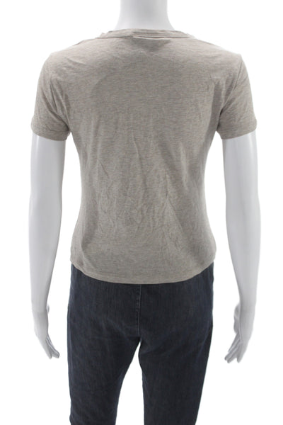 Reformation Womens Basic Cotton Crew Neck Short Sleeve Jersey Tee Gray Size S