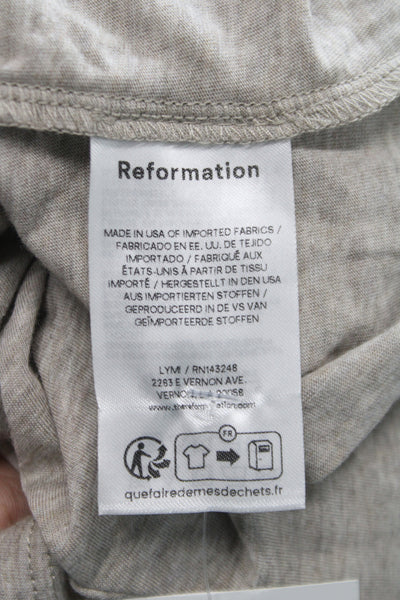 Reformation Womens Basic Cotton Crew Neck Short Sleeve Jersey Tee Gray Size S