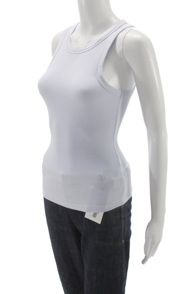 & Other Stories Womens Sleeveless Jersey Tank Crew Neck Solid White Size XS