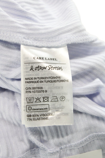 & Other Stories Womens Sleeveless Jersey Tank Crew Neck Solid White Size XS