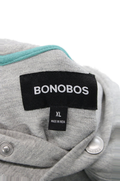 Bonobos Mens Henley Hoodie Gray Cotton Spandex Long Sleeve Size XL