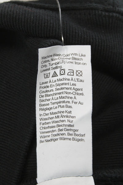 J Crew Mens Pullover Hoodie Black Drawstring Cotton Poly Long Sleeve Size XL
