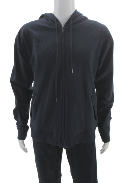 Mack Weldon Mens Full-zip Hoodie Dark Blue Cotton Spandex Drawstring Size XL