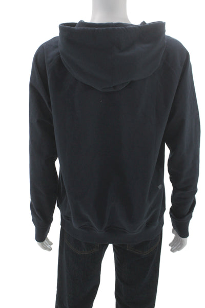 Mack Weldon Mens Full-zip Hoodie Dark Blue Cotton Spandex Drawstring Size XL