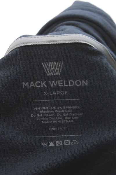 Mack Weldon Mens Full-zip Hoodie Dark Blue Cotton Spandex Drawstring Size XL