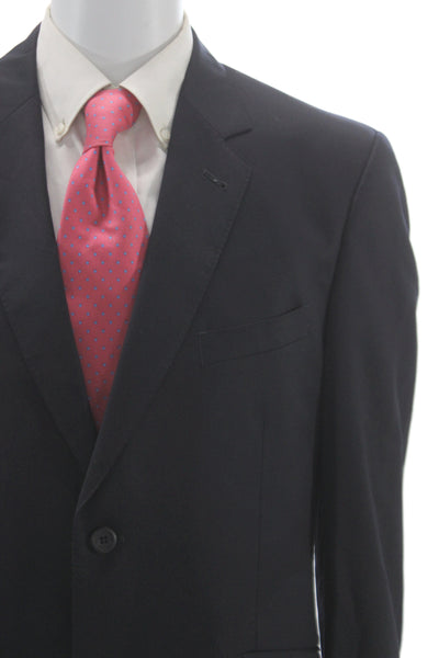 My Suit Mens Dark Blue 100% Wool 2 Piece Suit Button Collared Size 43