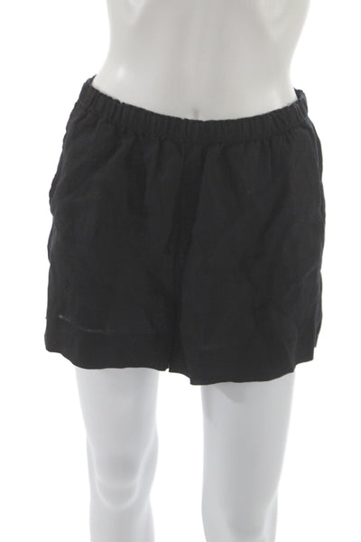 J Crew Unisex Solid Black Linen Beach Shorts Size XS