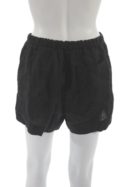 J Crew Unisex Solid Black Linen Beach Shorts Size XS