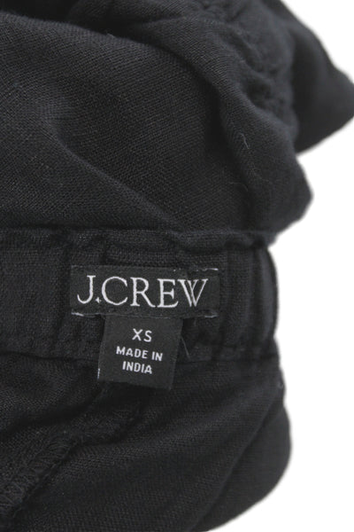 J Crew Unisex Solid Black Linen Beach Shorts Size XS