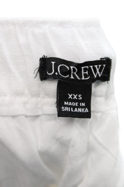 J Crew Unisex White Linen Button Beach Shorts Size 2XS