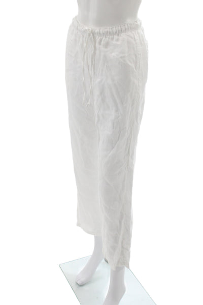 J Crew Womens Cropped Linen Drawstring Pants White Size 2XS