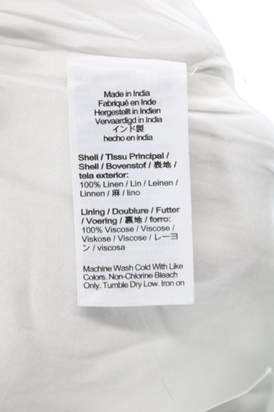 J Crew Womens Cropped Linen Drawstring Pants White Size 2XS