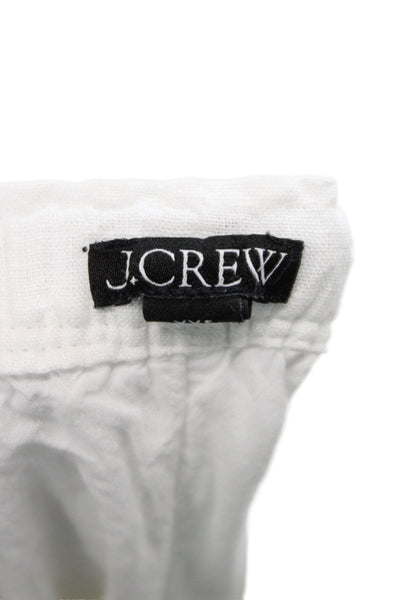 J Crew Womens Cropped Linen Drawstring Pants White Size 2XS