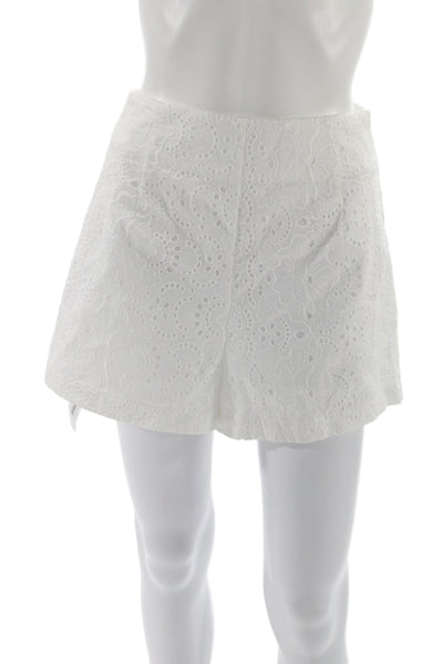 Hill House Unisex Floral Cotton Beach Shorts White Zip Size XS