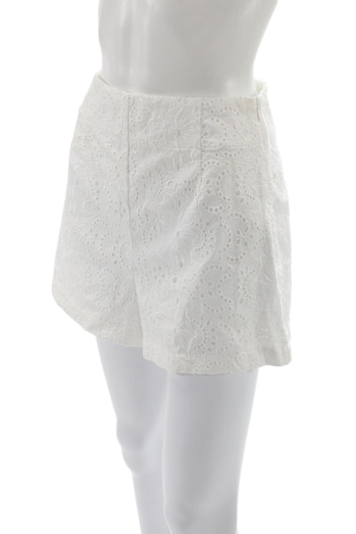 Hill House Unisex Floral Cotton Beach Shorts White Zip Size XS