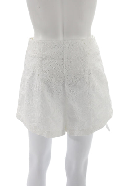 Hill House Unisex Floral Cotton Beach Shorts White Zip Size XS