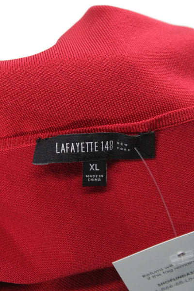 Lafayette 148 New York Women Red Square Neck Sleeveless Tank 100% Linen Size XL