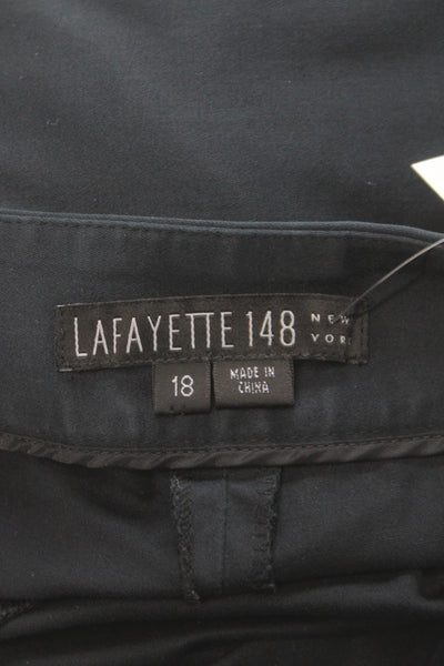 Lafayette 148 New York Unisex Black Dress Pants Hook & Eye Size 18